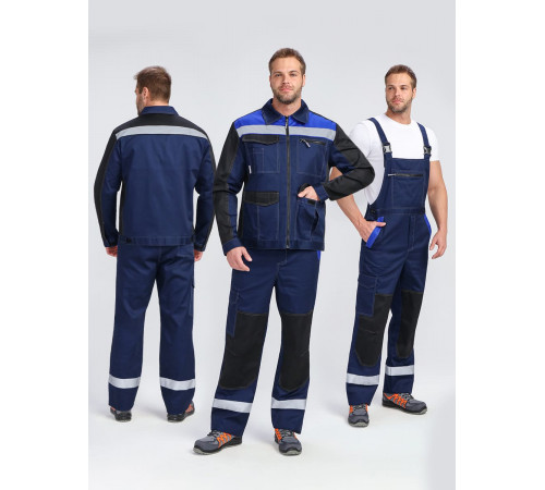 Костюм ProfLineBase-2 (тк.Твил,210) п/к, т.синий/черный/васильковый в Ялте