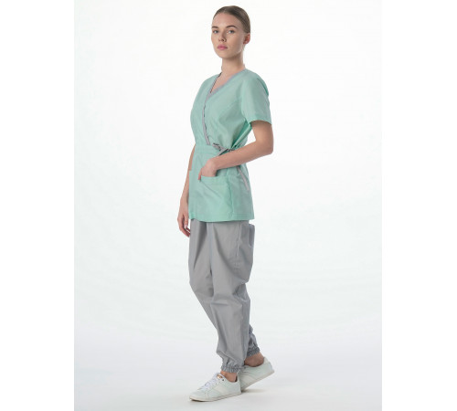 Костюм женский MedLine Арина (тк.Смесовая,120), серый/мятный в Севастополе