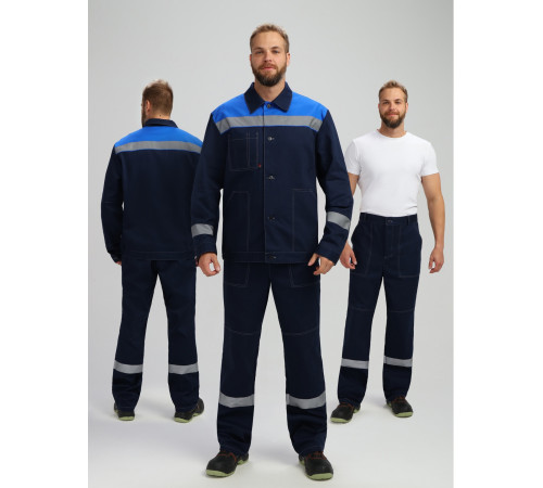 Костюм Лигор-1 СОП (тк.Саржа,250) брюки, т.синий/васильковый в Алупке