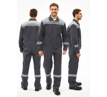 Костюм Липецк-1 СОП CH (тк.Смесовая,280) брюки, т.серый/св.серый