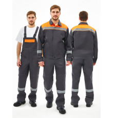Костюм Липецк-2 СОП CH (тк.Смесовая,280) п/к, т.серый/оранжевый