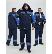 Костюм зимний Бивек-2 СОП (тк.Смесовая,210) пк, т.синий/васильковый/лимонный