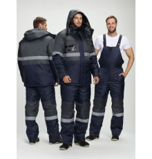 Костюм зимний Мегрес-2 СОП (тк.OxLine,90) п/к, т.серый/т.синий
