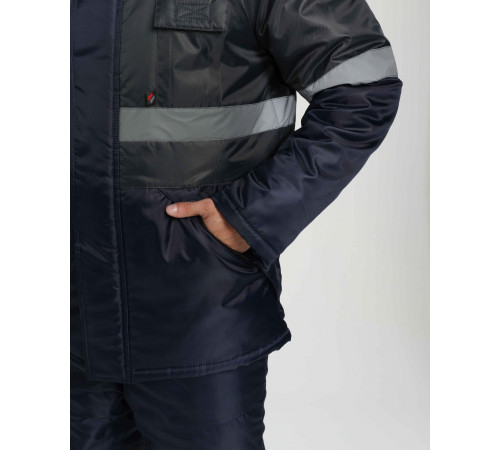 Костюм зимний Мегрес-2 СОП (тк.OxLine,90) п/к, т.серый/т.синий в Саках