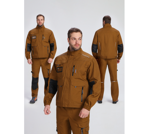 Куртка ProfLineSpecialist (тк.РипСтоп,240), коричневый/черный в Евпатории