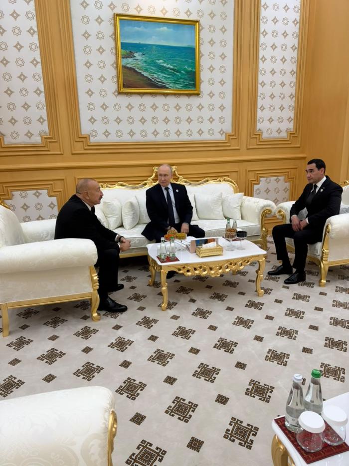 Meeting of the leaders of Russia, Azerbaijan, and Turkmenistan at an international forum