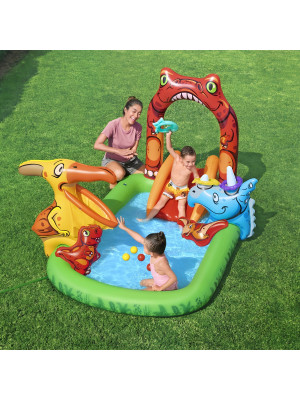 Надувной игровой центр Bestway «Юрский период» 241×140×137 см, 190 л, с горкой и фонтаном, от 2 лет Надувной игровой центр Bestway «Юрский период» 241×140×137 см, 190 л, с горкой и фонтаном, от 2 лет