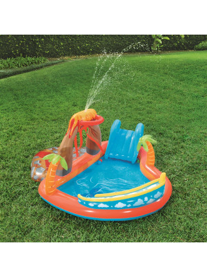 Надувной игровой центр Bestway Lava Lagoon 265×265×104 см, 208 л, с горкой и бассейном, от 2 лет