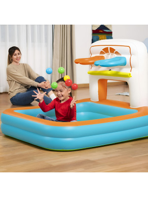 Надувной игровой центр Bestway KICK 'N SWISH 3 в 1, 120×107×84 см, с мячами, от 2 лет Надувной игровой центр Bestway KICK 'N SWISH 3 в 1, 120×107×84 см, с мячами, от 2 лет