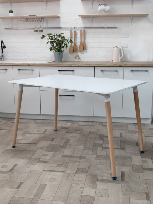 Стол ЛДСП кухонный 120x80x74.5 см белый Baizheng