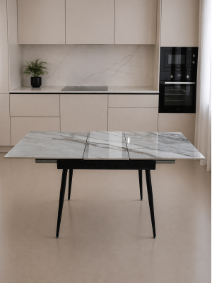 Стол керамогранит кухонный 120x160x80x75 см раздвижной металл BZ-DT3BS 2 кор Baizheng
