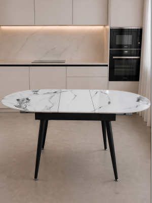 Стол керамогранит кухонный 110x140x75x76 см раздвижной металл BZ-DT4BD 2 кор Baizheng