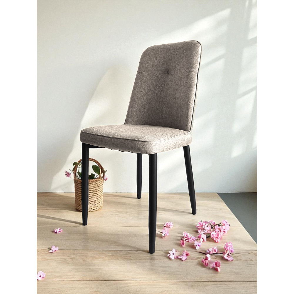Стул металлический Baizheng 87×53×45 см, текстиль, бежевый, до 150 кг