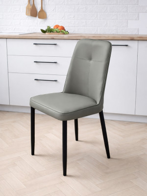 Стул металлический Baizheng 87×53×45 см, искусственная кожа, серый, до 150 кг