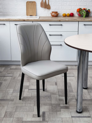 Стул металлический Baizheng BZ-103 87×44×45 см, искусственная кожа, светло-серый, до 150 кг