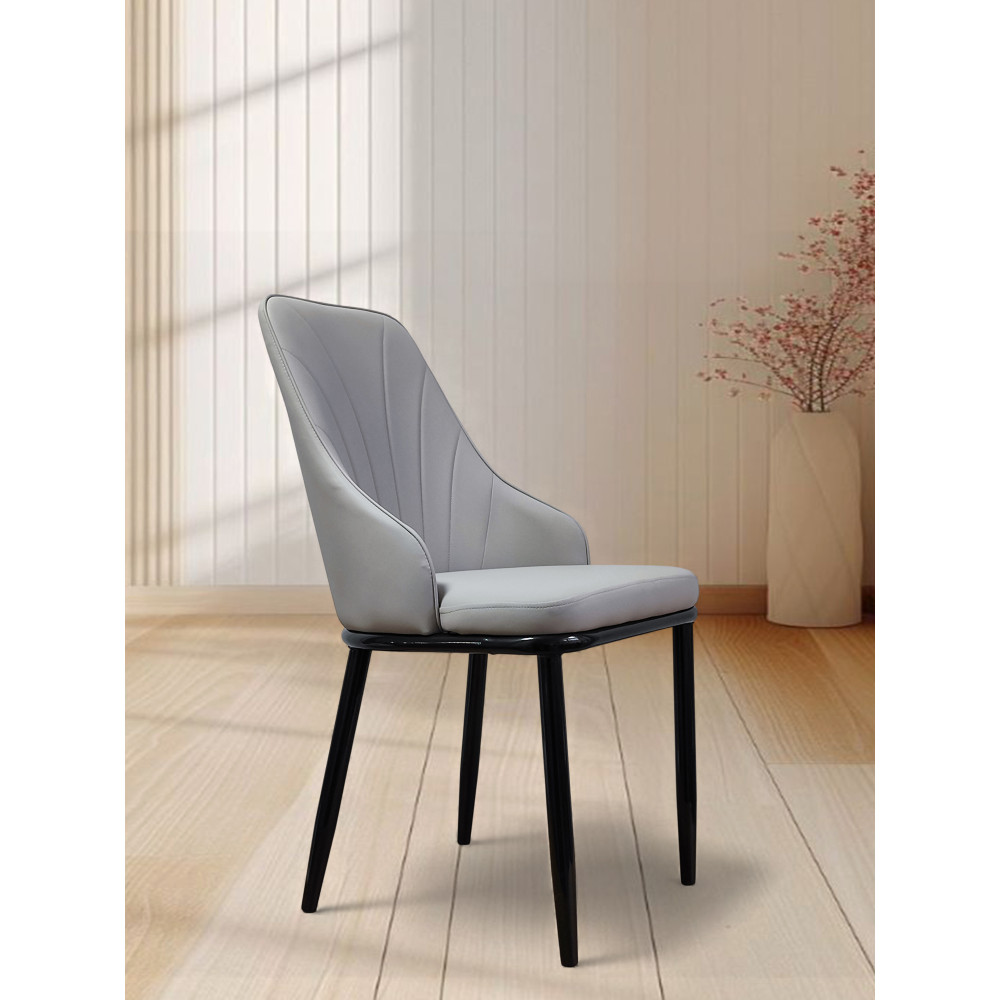 Стул металлический Baizheng 88×47×45 см, искусственная кожа, серый, до 150 кг