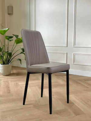 Стул металлический Baizheng 87×53×45 см, искусственная кожа, бежевый, до 150 кг
