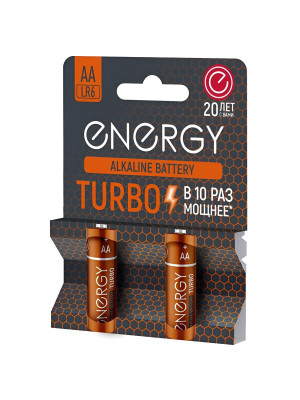 Батарейка алкалиновая АА LR6/2B упак 2 шт Turbo Energy