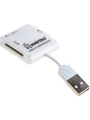 Картридер SBR-713 USB 2.0 - SD/microSD/MS/M2 белый Smartbuy