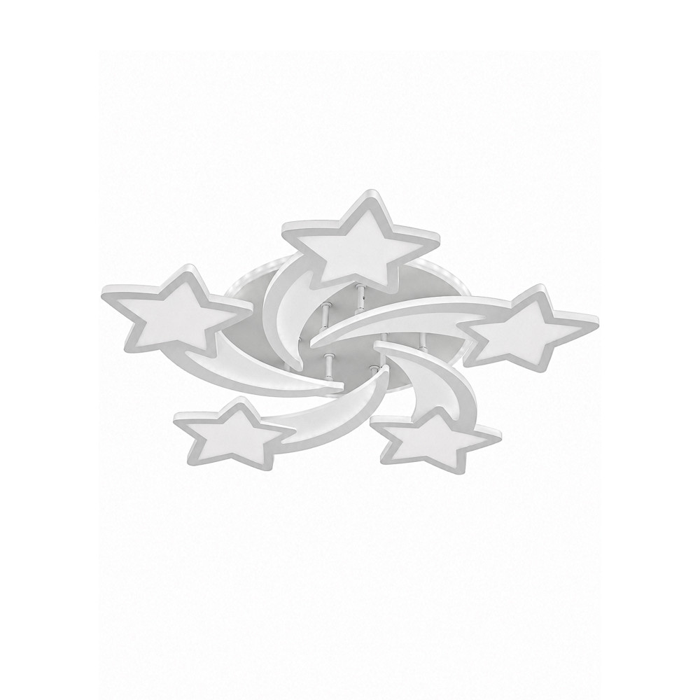 Люстра светодиодная 5 плафонов 65*8,5 см 140Вт 6750LM 55м2 пульт пластик мультицвет Baizheng