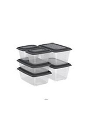 Набор пластиковых контейнеров 6 шт 0,45л*2;0,8л;1,1л;1,5л*2 графит Гурман №4 Альт-Пласт