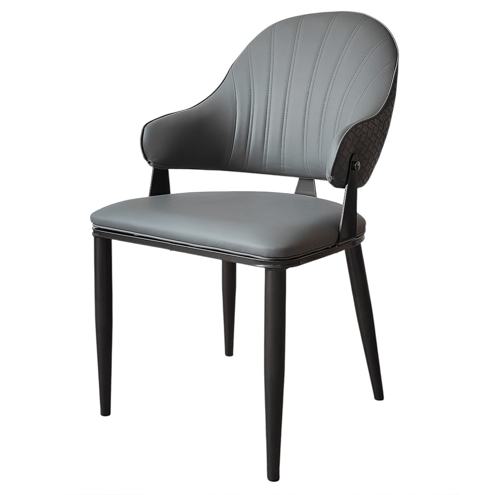 Стул металлический Baizheng 90×49×46 см, искусственная кожа, серый, до 150 кг