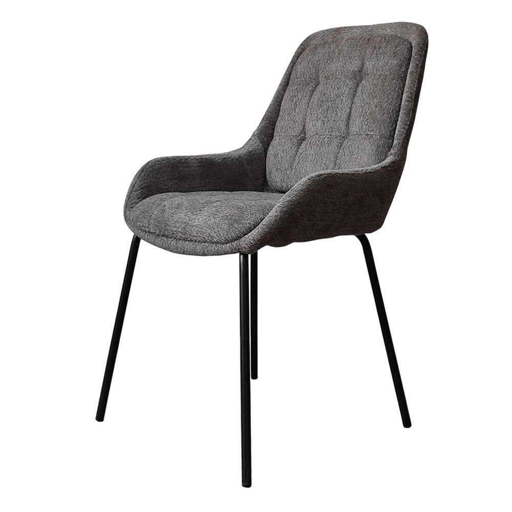 Стул металлический 57x64x86 см до 150 кг, износостойкий текстиль, серый Baizheng