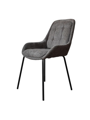 Стул металлический 57x64x86 см до 150 кг, износостойкий текстиль, серый Baizheng