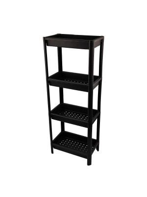 Этажерка пластиковая широкая 4-х ярусная белый 390х234х1007 Vikea Violet Этажерка пластиковая широкая 4-х ярусная белый 390х234х1007 Vikea Violet