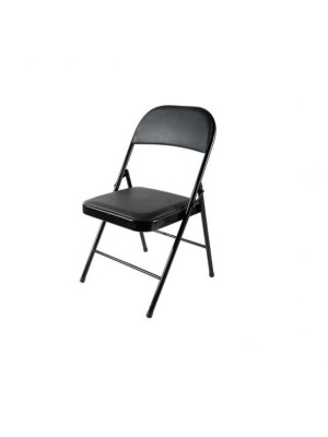 Стул металлический складной Baizheng 76×46×44 см, винилискожа, черный