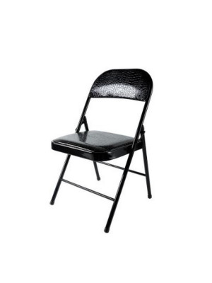 Стул металлический складной Baizheng 76×46×44 см, винилискожа, черный