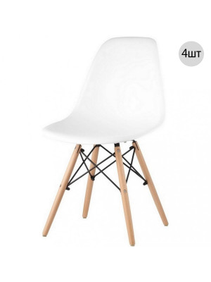 Комплект стульев Eames 43×46×84 см, полипропилен, белый, до 100 кг, 4 шт Комплект стульев Eames 43×46×84 см, полипропилен, белый, до 100 кг, 4 шт