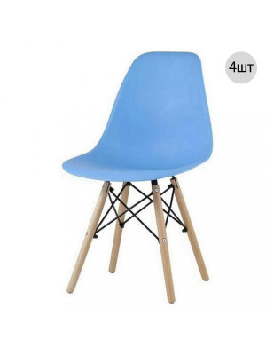 Комплект стульев Eames 43×46×84 см, полипропилен, голубой, до 100 кг, 4 шт Комплект стульев Eames 43×46×84 см, полипропилен, голубой, до 100 кг, 4 шт