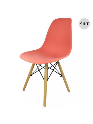 Комплект стульев Eames 43×46×84 см, полипропилен, красный, до 100 кг, 4 шт