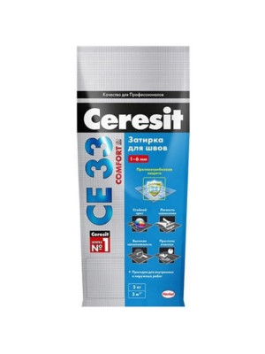 Затирка для кафеля CE 33 S белая 2 кг Ceresit