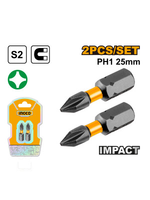 Бита PH1  25 мм ударная  2 шт INGCO SDBIM71PH125 INDUSTRIAL