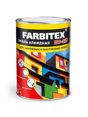 Эмаль алкидная ПФ-115 FARBITEX ярко-зеленая 0,8 кг