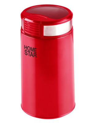 Кофемолка пластик  200 Вт 50 гр импульсная чаша нерж сталь красный HS-2035 HomeStar