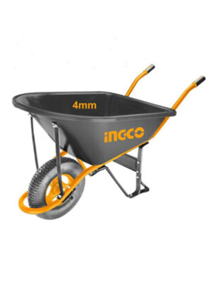 Тачка строительная INGCO 1 кол. 150л (100л), 150кг 4.00-8/пневмо, корыто пластик 4мм. HHWB66018 Тачка строительная INGCO 1 кол. 150л (100л), 150кг 4.00-8/пневмо, корыто пластик 4мм. HHWB66018
