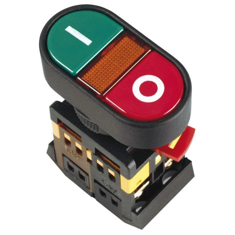 Кнопка APBB-22N "I-O" d22мм 1з+1р 240В неон IEK BBD10-APBB-K51