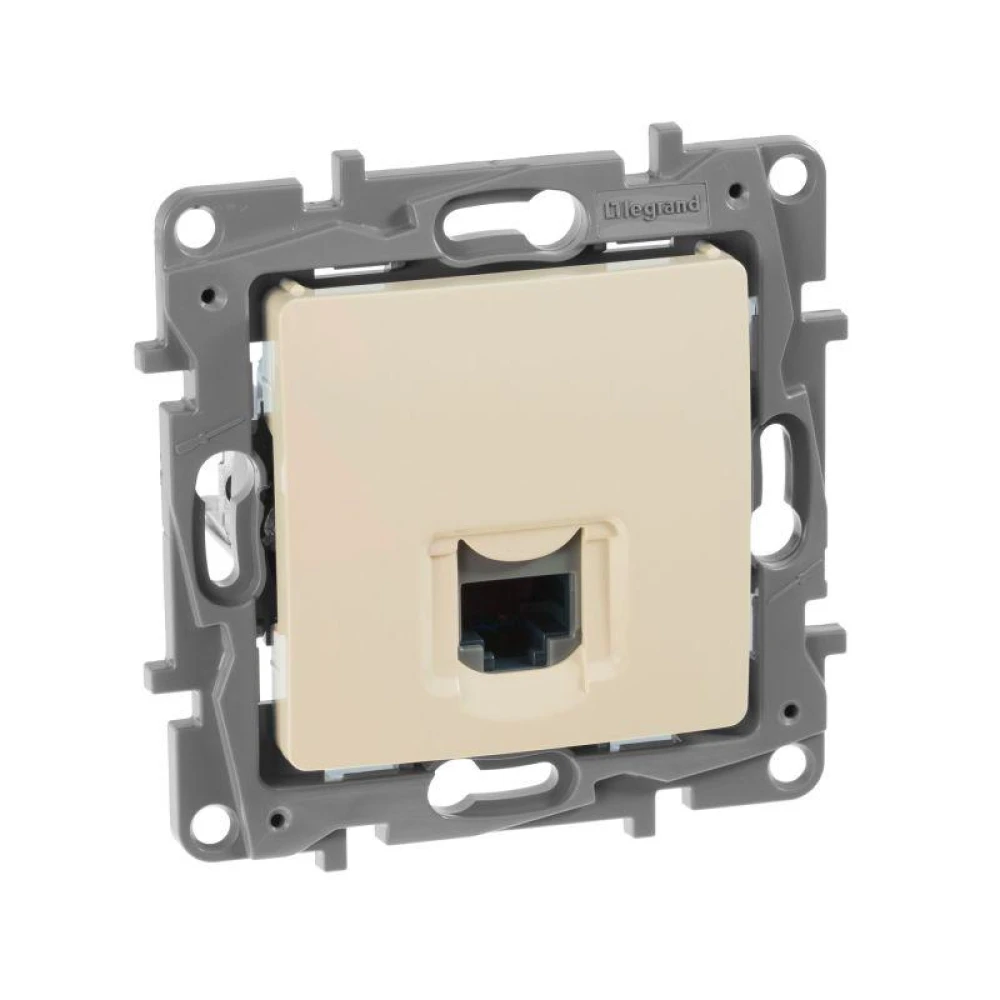 Розетка компьютерная 1-м СП Etika RJ45 кат.5E UTP механизм сл. кость IEK 672341