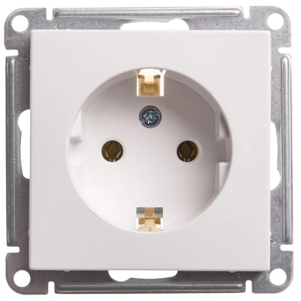Розетка 1-м СП W59 16А IP20 с заземл. без защ. шторок механизм бел. SE RS16-154-1-86
