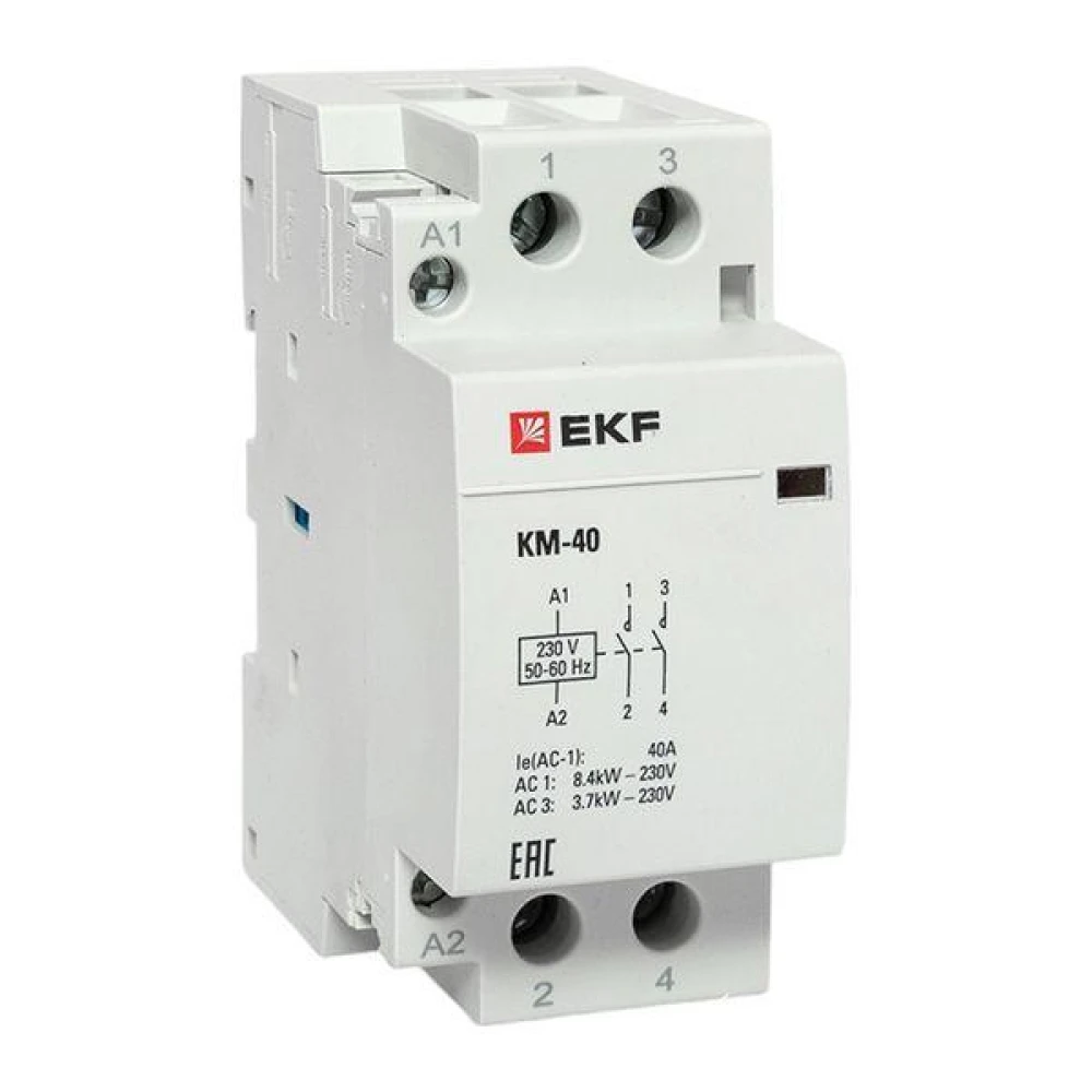 Контактор модульный КМ 40А 2NО (2 мод.) EKF km-2-40-20