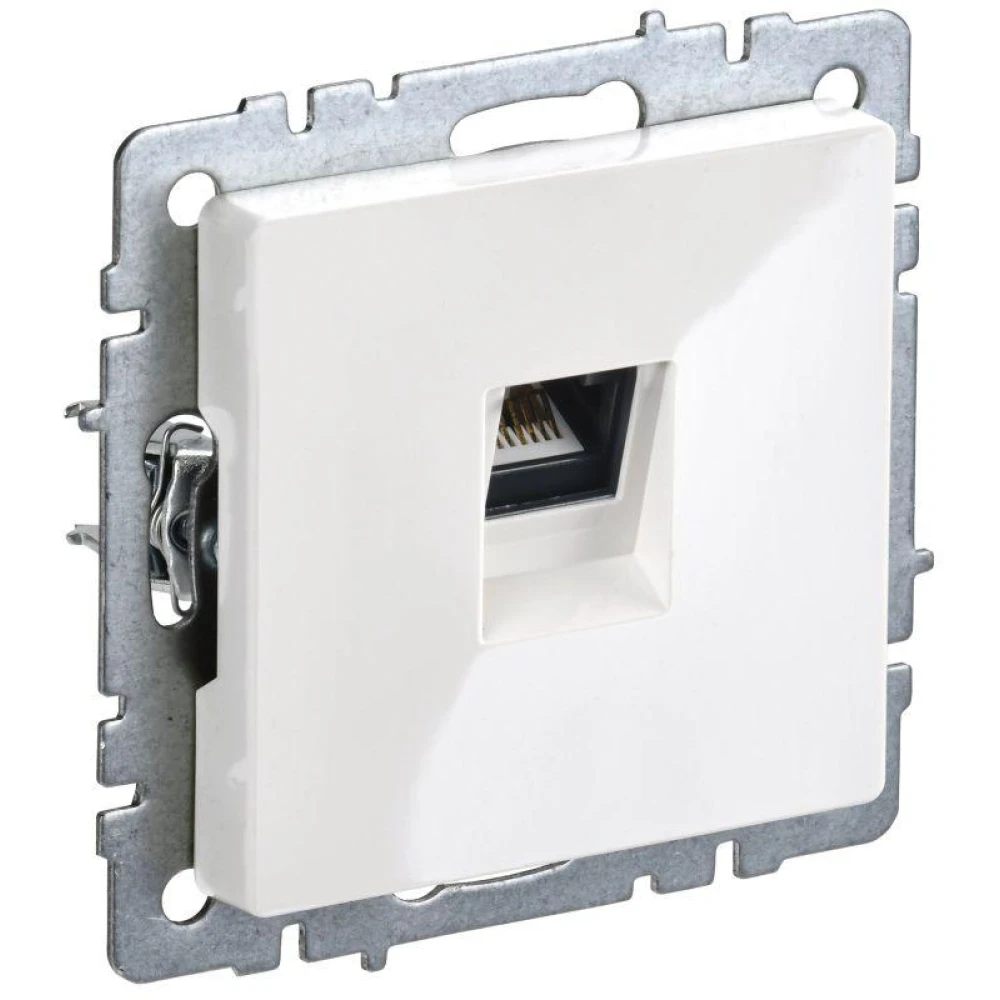 Розетка компьютерная СП RJ45 кат.5E BRITE РК10-БрБ механизм бел. IEK BR-K10-1-K01