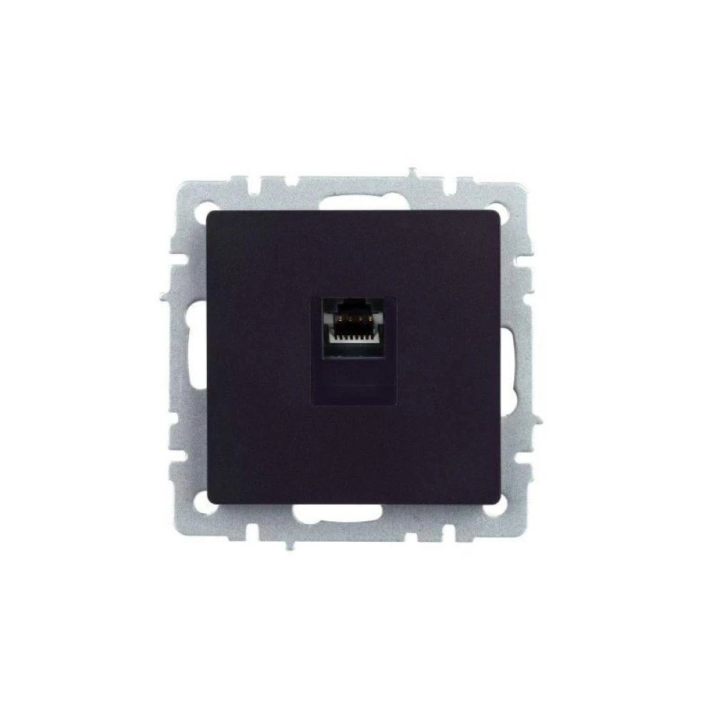 Розетка компьютерная СП RJ45 кат.5E BRITE РК10-БрЧ механизм черн. IEK BR-K10-1-K02