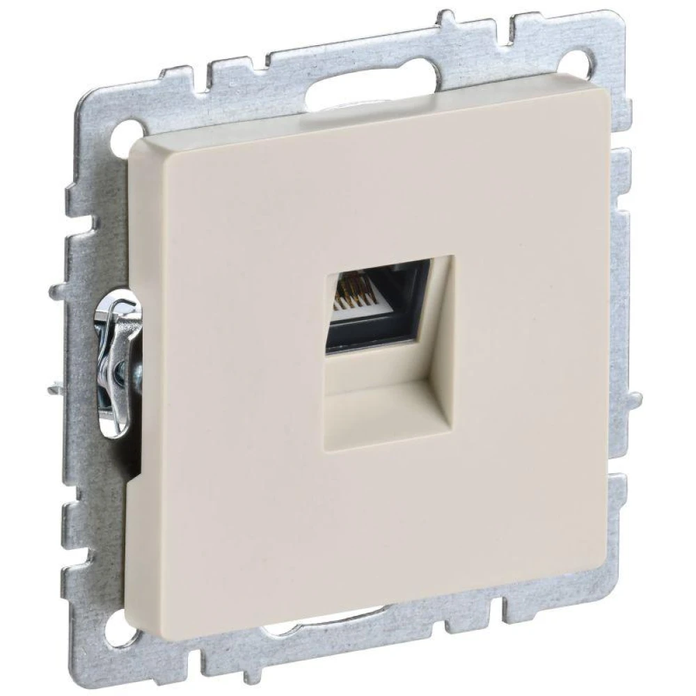 Розетка компьютерная СП RJ45 кат.5E BRITE РК10-БрКр механизм беж. IEK BR-K10-1-K10