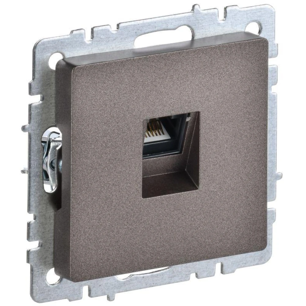 Розетка компьютерная СП RJ45 кат.5E BRITE РК10-БрТБ механизм бронза IEK BR-K10-1-K45
