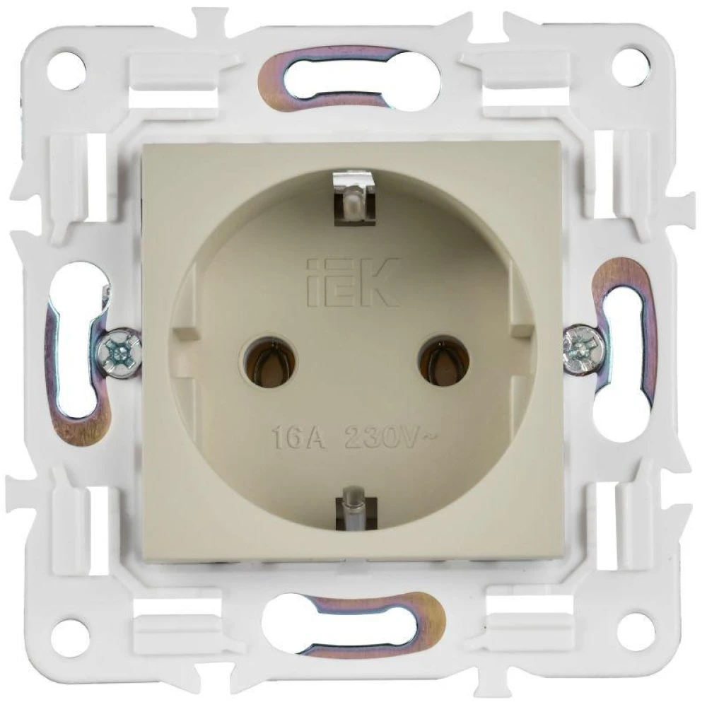 Розетка SKANDY 16А с заземл. без защ. шторок SK-R05B беж. IEK SK-R11-16-K10