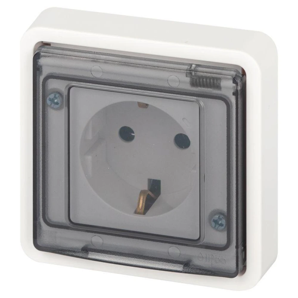 Розетка Эксперт 11-2522-01 2P+E IP55 шторки 16А-250В СУ бел. Эра Б0063281