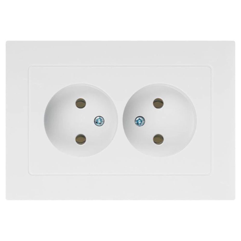 Розетка 2-м СП Accent 6-204-01 16А IP20 250В 2P AL/CU бел. Intro Б0063447
